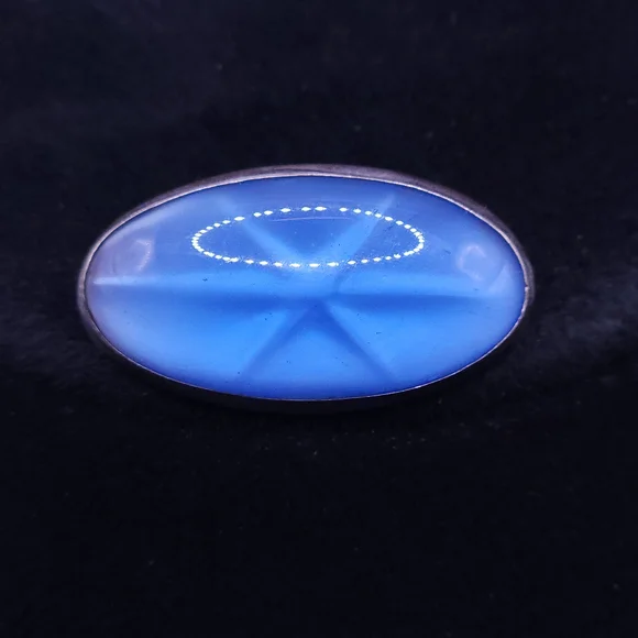 vintage sterling silver blue glass star brooch pin. - Picture 2 of 6